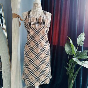 Plaid Halter Neck Dress